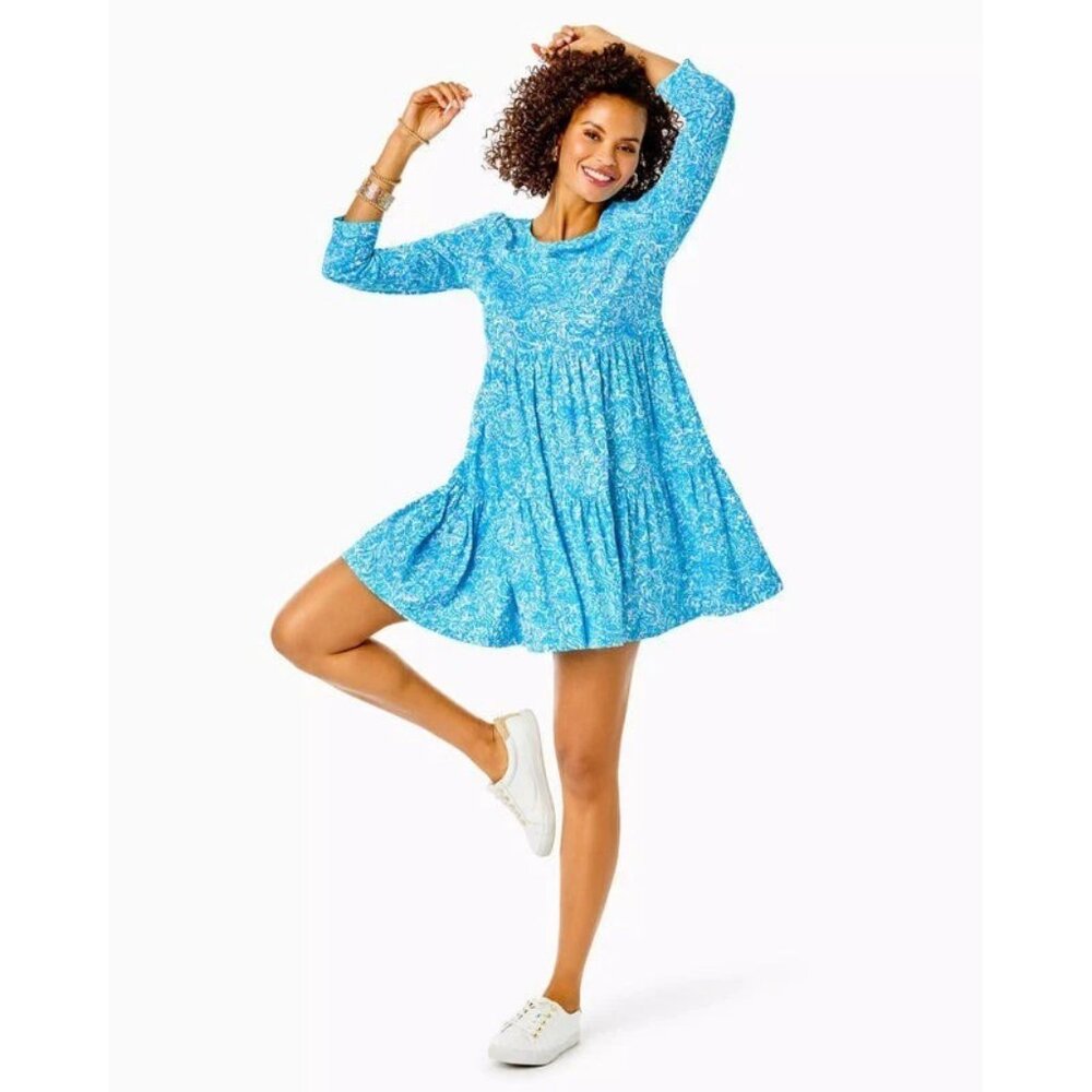 Lilly Pulitzer Geanna Swing Mini Dress Printed Blue S
